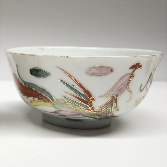 Handpainted Dragonware Vintage Porcelain Rice Bowls Gold Detail Dragon - Picture 3 of 13